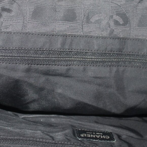 Authentic Chanel Italy Jacquard Leather Travel Line Tote Bag Purse Bag w freebie - Picture 9 of 16